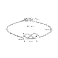 vDam Armband Infinity Zirkonia 15,5 + 2,5 Cm Zilver Gerhodineerd 1334812  15.5cm