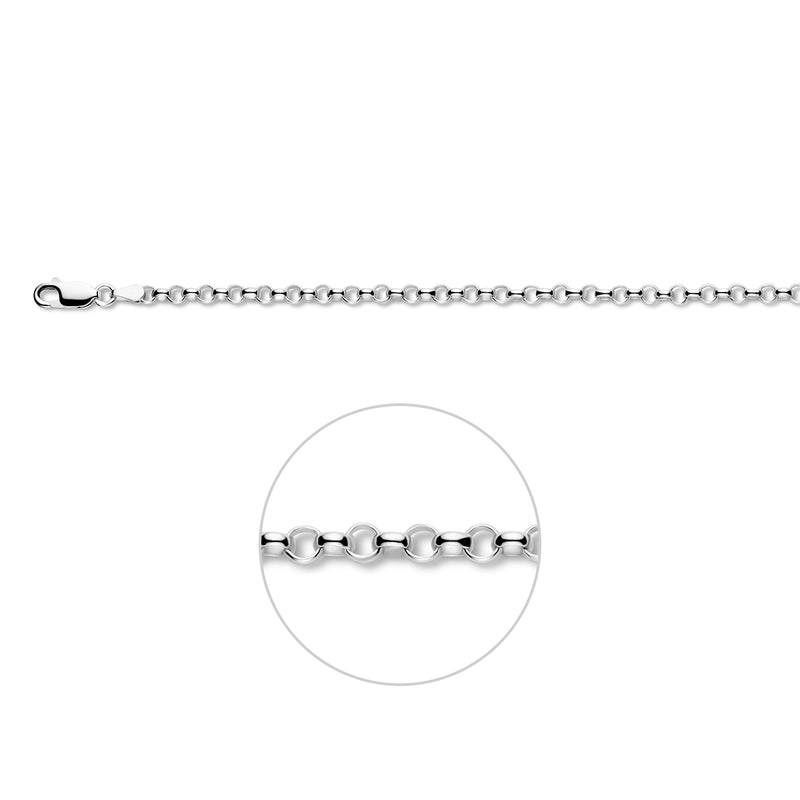 vDam Armband Jasseron 3,6 Mm 15 Cm Zilver Gerhodineerd 1329681