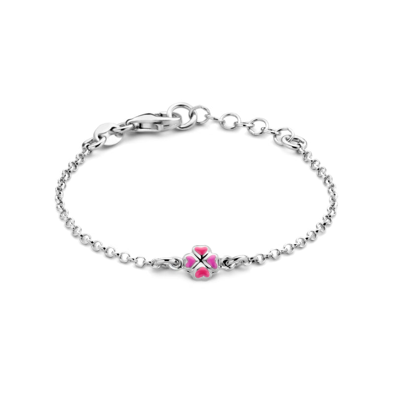 vDam Armband Klaver 11 + 2 Cm Zilver Gerhodineerd 1336384