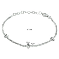 vDam Armband Knopen 4,5 Mm 16cm + 3 Cm Zilver Gerhodineerd 1332245  16cm