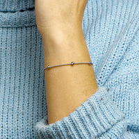 vDam Armband Knopen 4,5 Mm 16cm + 3 Cm Zilver Gerhodineerd 1332245  16cm