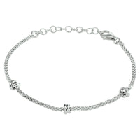 vDam Armband Knopen 4,5 Mm 16 + 3 Cm Zilver Gerhodineerd 1332245