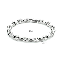 vDam Armband Koffieboon 7,4 Mm 20cm Cm Zilver Gerhodineerd 1333941  20cm