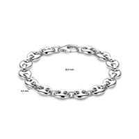 vDam Armband Koffieboon 9,5 Mm 20,5 Cm Zilver Gerhodineerd 1340748  20.5cm