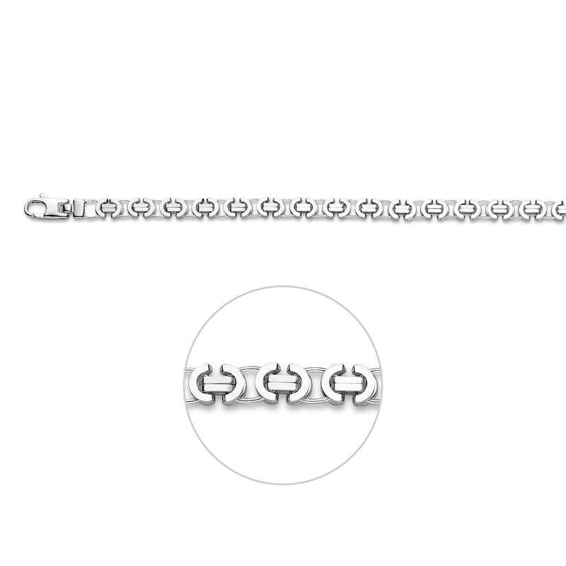 vDam Armband Konings Plat 5,5 Mm 20 Cm Zilver Gerhodineerd 1329695