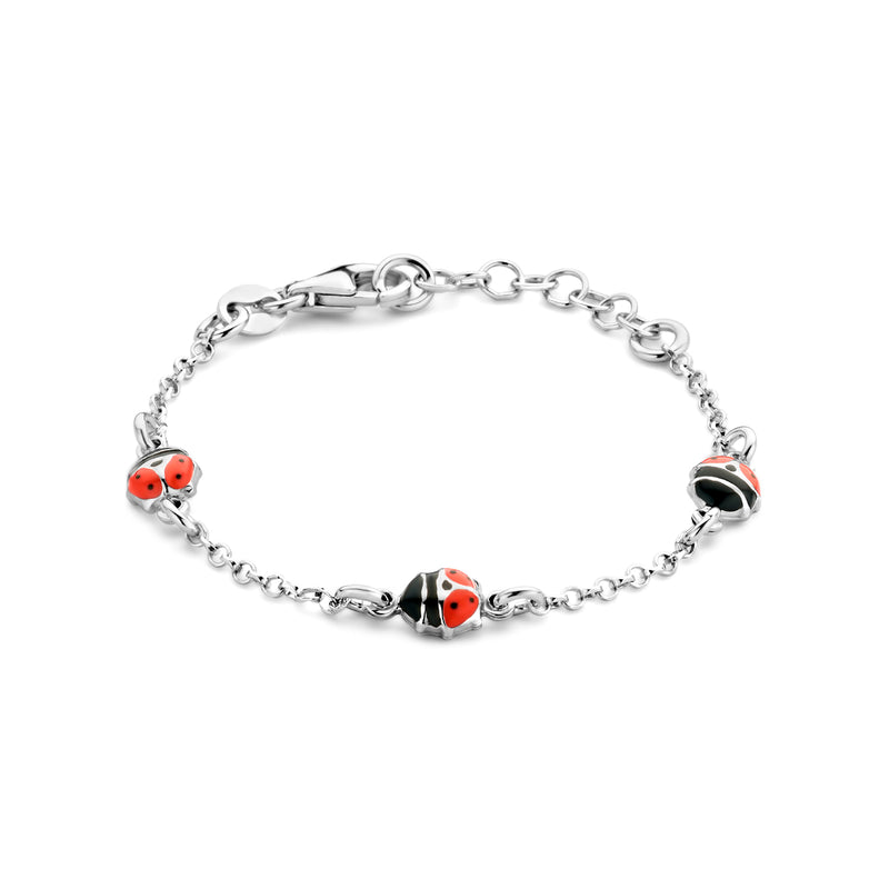 vDam Armband Lieveheersbeestje 11 + 2 Cm Zilver Gerhodineerd 1336387