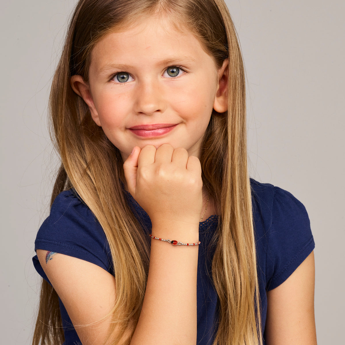 vDam Armband Lieveheersbeestjes 13cm + 3 Cm Zilver Gerhodineerd 13cm41616  13cm