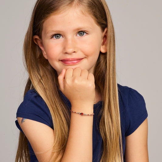 vDam Armband Lieveheersbeestjes 13cm + 3 Cm Zilver Gerhodineerd 13cm41616  13cm