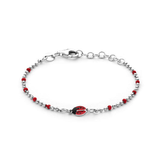 vDam Armband Lieveheersbeestjes 13 + 3 Cm Zilver Gerhodineerd 1341616