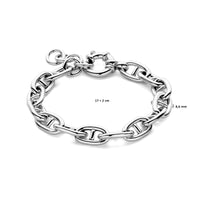 vDam Armband Marine 8,6 Mm 17cm + 2,5 Cm Met Groot Springslot Zilver Gerhodineerd 1338044  17cm