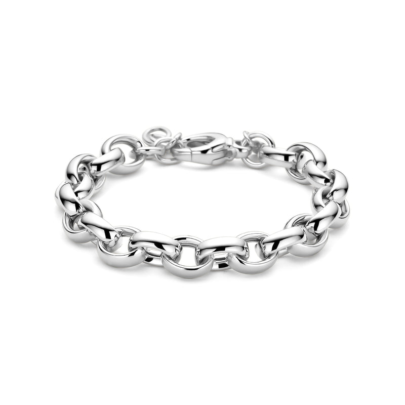 vDam Armband Ovaal Jasseron 9,5 Mm 19,5 Cm Zilver Gerhodineerd 1339134