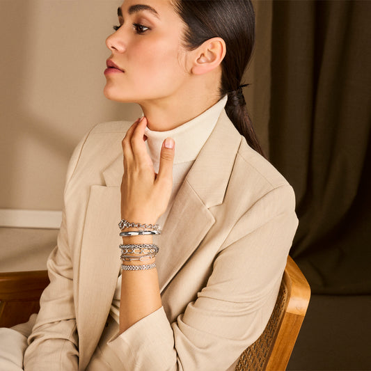 vDam Armband Panter 6,9 Mm 19cm Cm Zilver Gerhodineerd 1333942  19cm