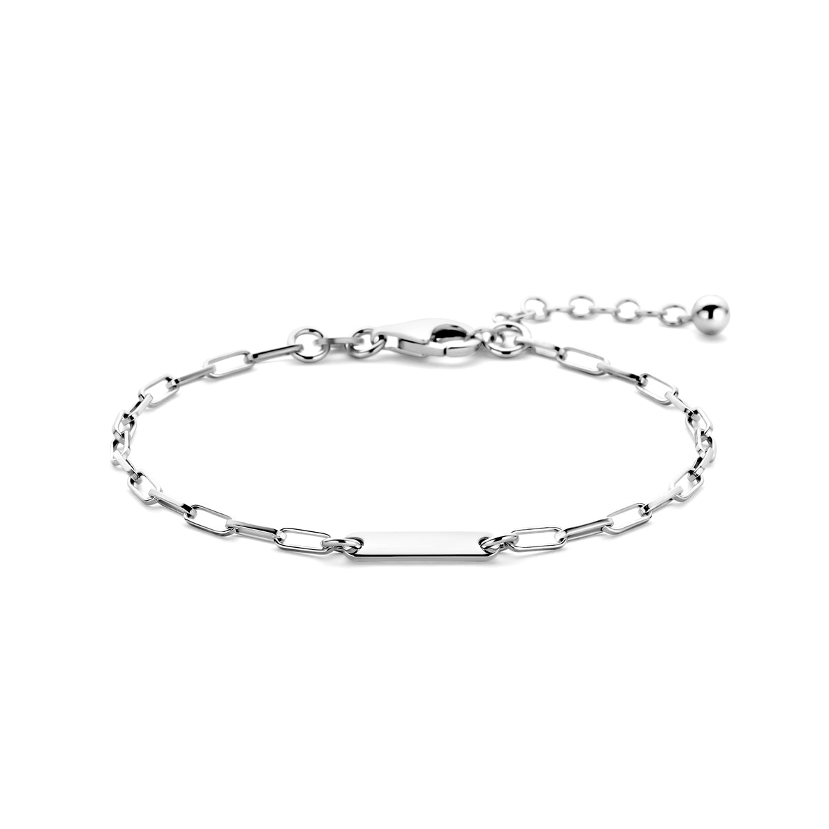 vDam Armband Paperclip 2,2 Mm 17 + 3 Cm Zilver Gerhodineerd 1340859