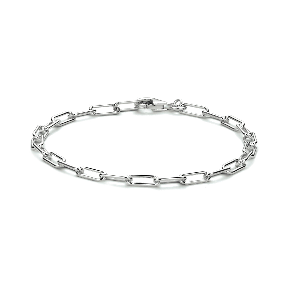 vDam Armband Paperclip Ronde Buis 3,5 Mm 18 Cm Zilver Gerhodineerd 1333628