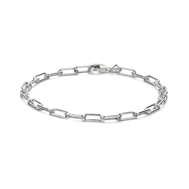 vDam Armband Paperclip Ronde Buis 3,5 Mm 18 Cm Zilver Gerhodineerd 1333628