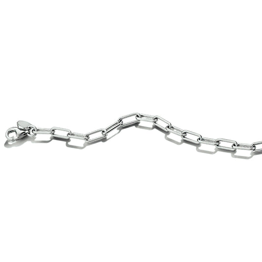 vDam Armband Paperclip Ronde Buis 3,5 Mm Zilver Gerhodineerd 1333100  18cm