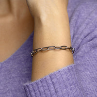 vDam Armband Paperclip Vierkante Buis 6,5 Mm 19cm Cm Zilver Gerhodineerd 1332400  19cm