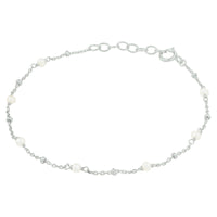 vDam Armband Parel 16,5 + 2 Cm Zilver Gerhodineerd 1332313