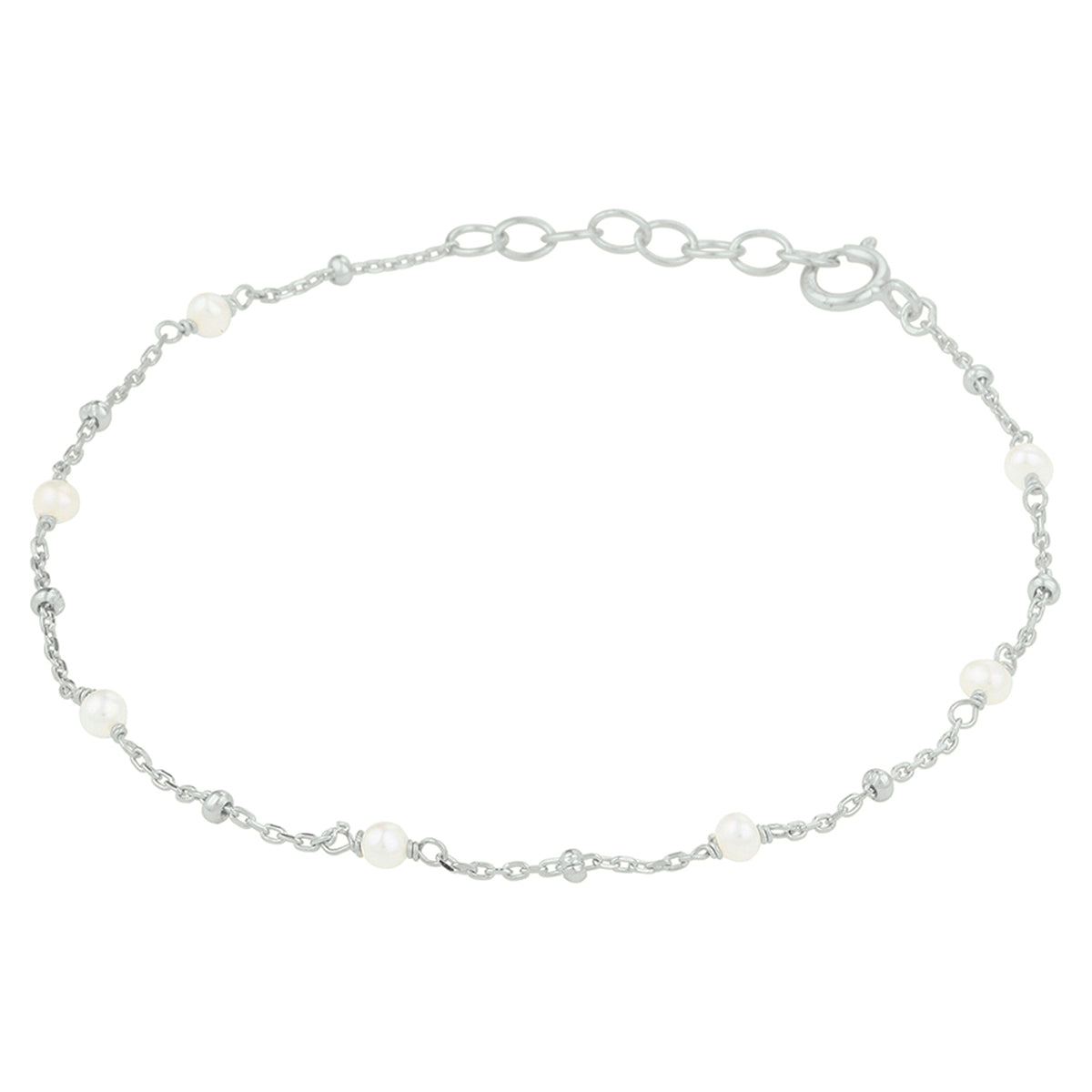 vDam Armband Parel 16,5 + 2 Cm Zilver Gerhodineerd 1332313