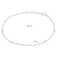 vDam Armband Parel 16,5 + 2 Cm Zilver Gerhodineerd 1332313  16.5cm