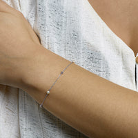 vDam Armband Parel 16,5 + 2 Cm Zilver Gerhodineerd 1332315  16.5cm