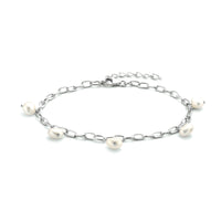 vDam Armband Parel 18 + 3 Cm Zilver Gerhodineerd 1334318