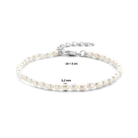 vDam Armband Parel 3,2 Mm 16cm + 3 Cm Zilver Gerhodineerd 1336015  16cm