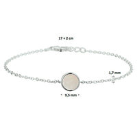 vDam Armband Parelmoer 17cm + 2 Cm Zilver Gerhodineerd 1326613  17cm