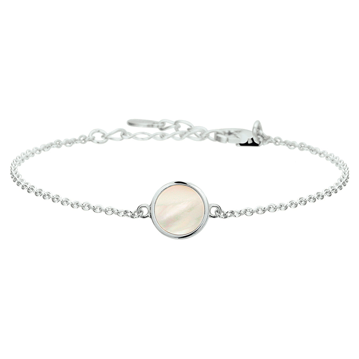 vDam Armband Parelmoer 17 + 2 Cm Zilver Gerhodineerd 1326613