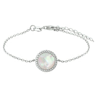 vDam Armband Parelmoer En Zirkonia 16,5 + 3 Cm Zilver Gerhodineerd 1325230