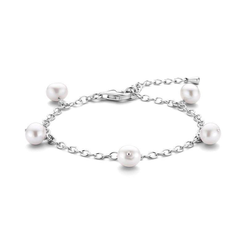 vDam Armband Parels 16 + 3 Cm Zilver Gerhodineerd 1336547