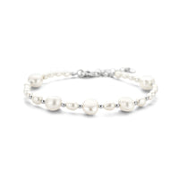 vDam Armband Parels 7,5 Mm 16 + 3 Cm Zilver Gerhodineerd 1336510