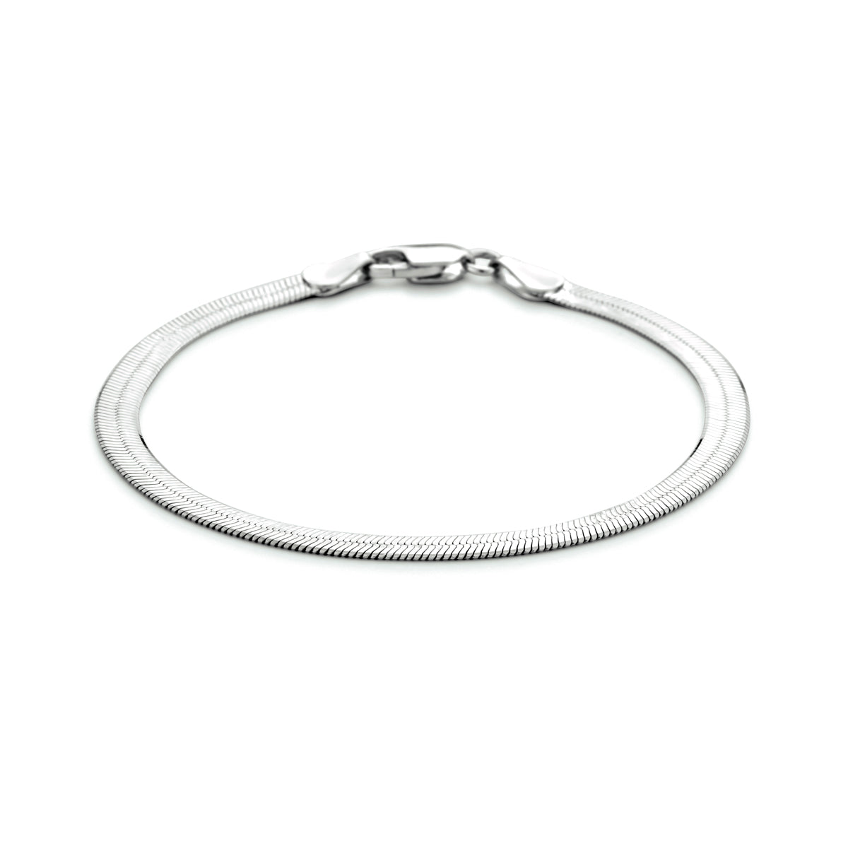 vDam Armband Plat 4,5 Mm Zilver Gerhodineerd 1333722