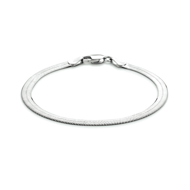 vDam Armband Plat 4,5 Mm Zilver Gerhodineerd 1333722