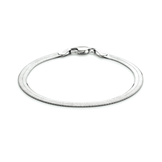 vDam Armband Plat 4,5 Mm Zilver Gerhodineerd 1333722