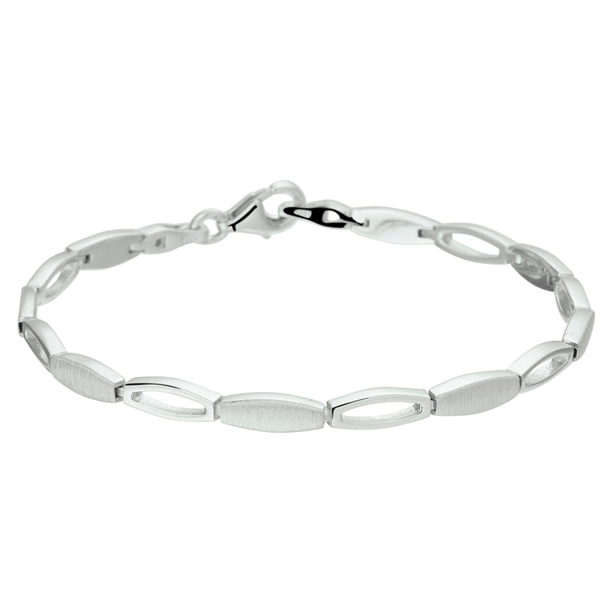 vDam Armband Poli/mat 4,2 Mm 19 Cm Zilver Gerhodineerd 1326266