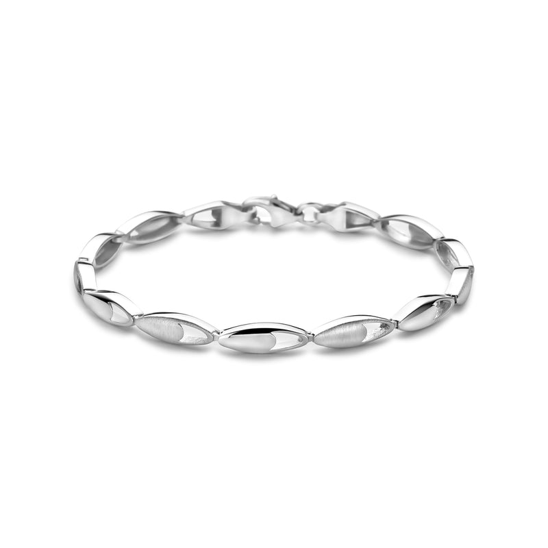 vDam Armband Poli/mat 4,5 Mm 19 Cm Zilver Gerhodineerd 1341794