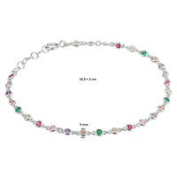 vDam Armband Regenboog Zirkonia 16,5 + 2 Cm Zilver Gerhodineerd 1332318  16.5cm