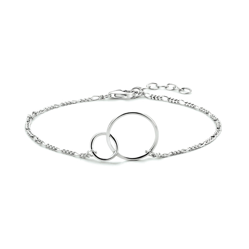 vDam Armband Rondjes 16 + 2,5 Cm Zilver Gerhodineerd 1334814