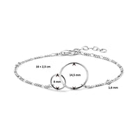 vDam Armband Rondjes 16cm + 2,5 Cm Zilver Gerhodineerd 1334814  16cm