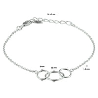 vDam Armband Rondjes 16cm + 3 Cm Zilver Gerhodineerd 1329298  16cm