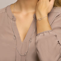 vDam Armband Rondjes 16cm + 3 Cm Zilver Gerhodineerd 1329298  16cm