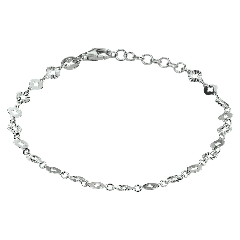 vDam Armband Rondjes 4,0 Mm 16 + 2 Cm Zilver Gerhodineerd 1332773