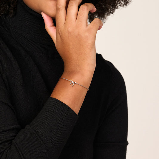 vDam Armband Strik 16cm - 17 - 18 Cm Zilver Gerhodineerd 1339702  16cm