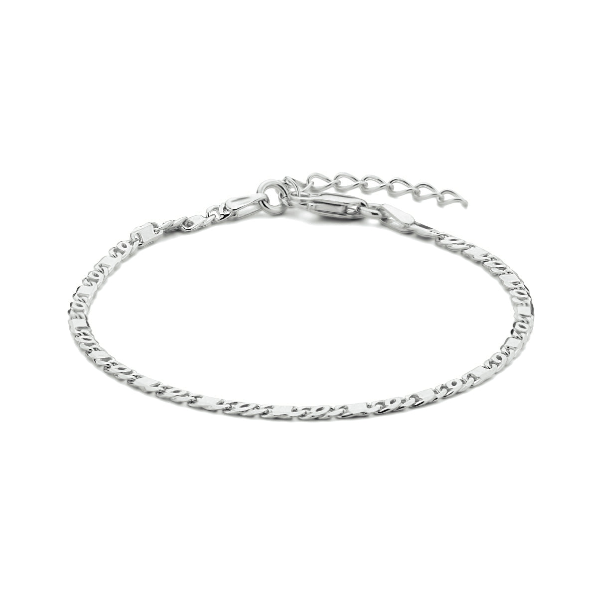 vDam Armband Valkenoog Met Tussenstuk 2,4 Mm 16 + 3 Cm Zilver Gerhodineerd 1334839