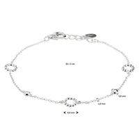 vDam Armband Zirkonia 16cm + 2 Cm Zilver Gerhodineerd 1333530  16cm