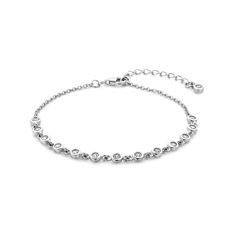 vDam Armband Zirkonia 16 + 3 Cm Zilver Gerhodineerd 1336726