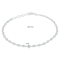 vDam Armband Zirkonia 16,5 + 2 Cm Zilver Gerhodineerd 1332646  16.5cm