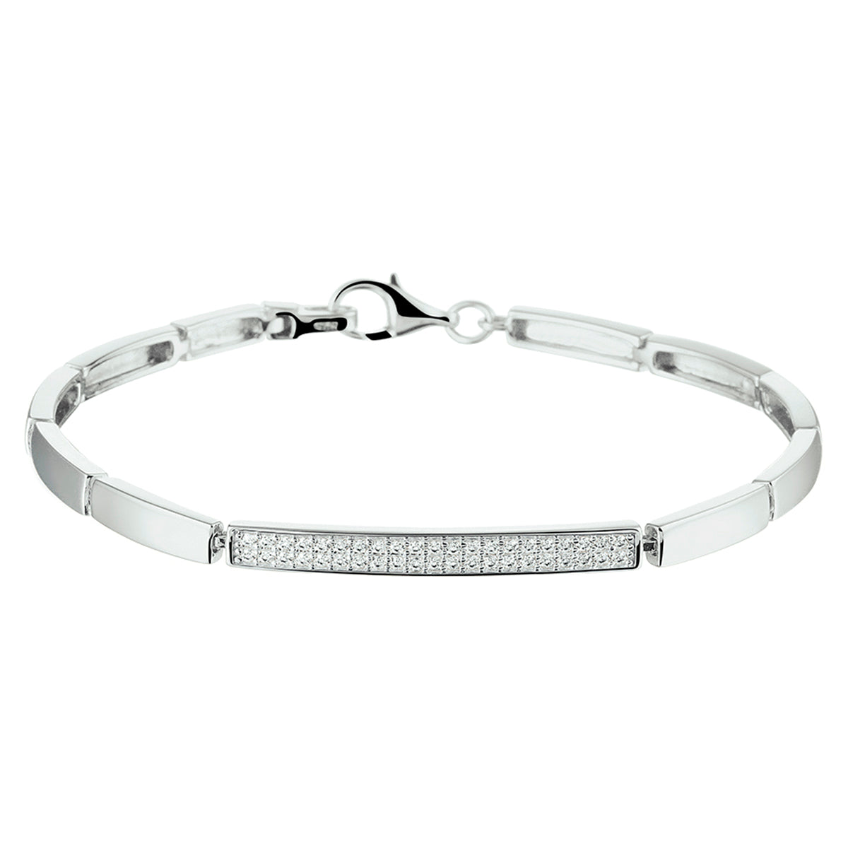 vDam Armband Zirkonia 18,5 Cm Zilver Gerhodineerd 1326723