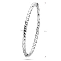 vDam Bangle Gedraaid Scharniersluiting 4 X 61 Mm Zilver Gerhodineerd 1339682